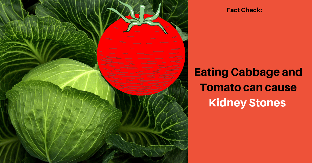 eating cabbage and tomato can cause kidney stones