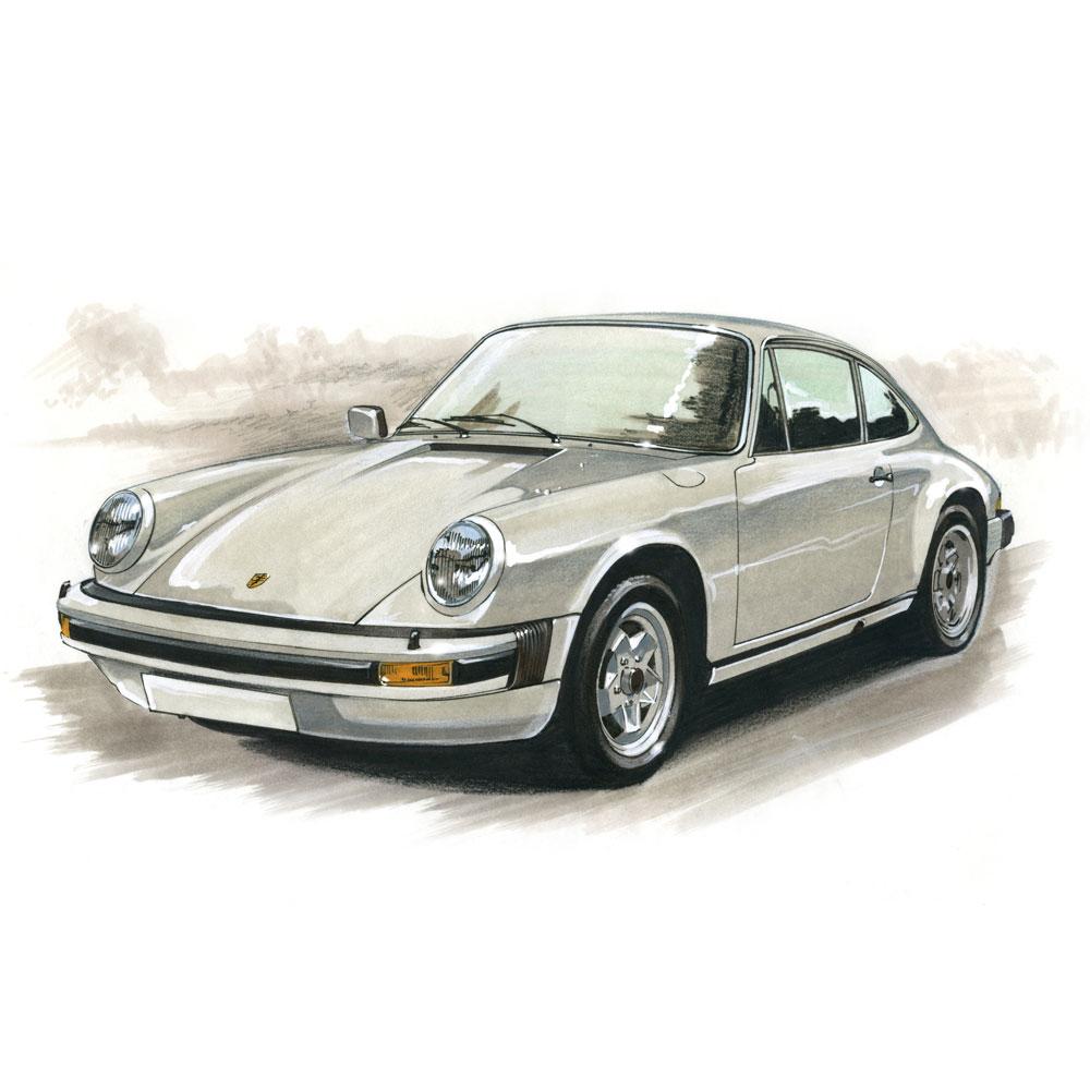 Porsche 911 watercolor